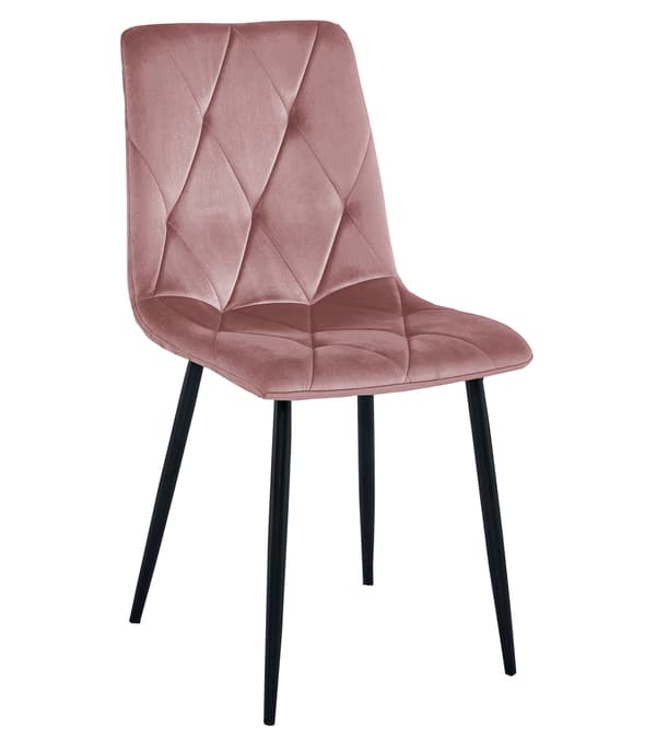 LIBRA stol - pink velour / sorte ben x 1