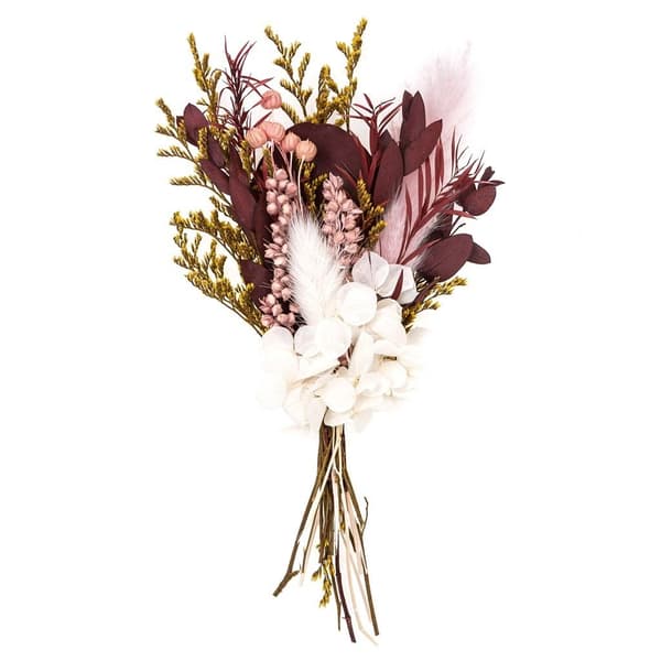 Minibuket med tørrede blomster, ca. 20 cm