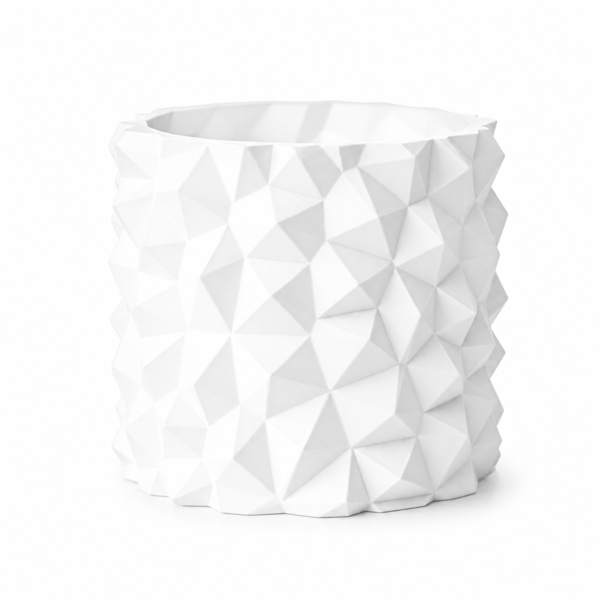 Moderne hvid urtepotte til planter, stenlook, minimalistisk