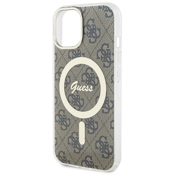 Guess IML 4G MagSafe-etui til iPhone 15 Plus, brun
