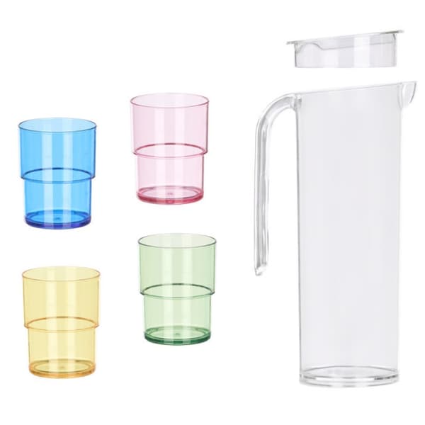 Dryckesset: 1,6 l kanna och 4 glas