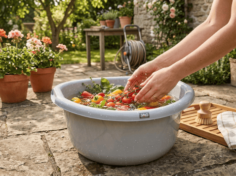 Plastskål med öron 25L grå -JAG