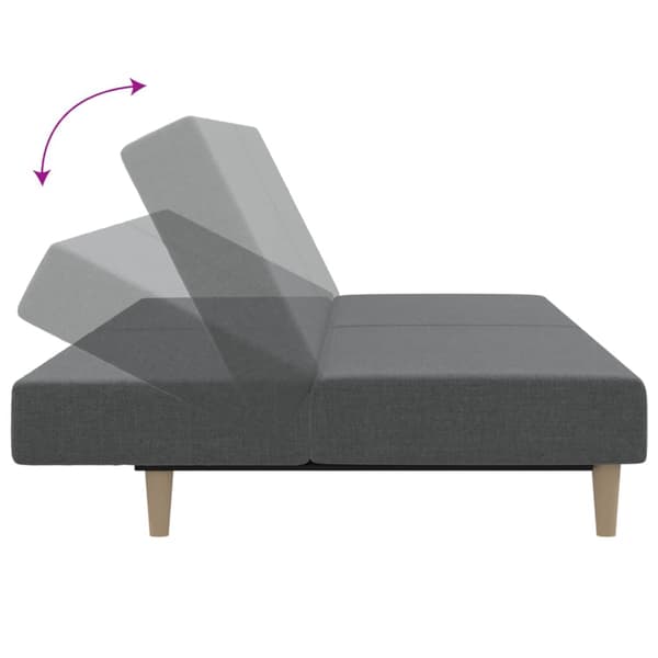 vidaXL 2-sits bäddsoffa, ljusgrå, klädd i tyg