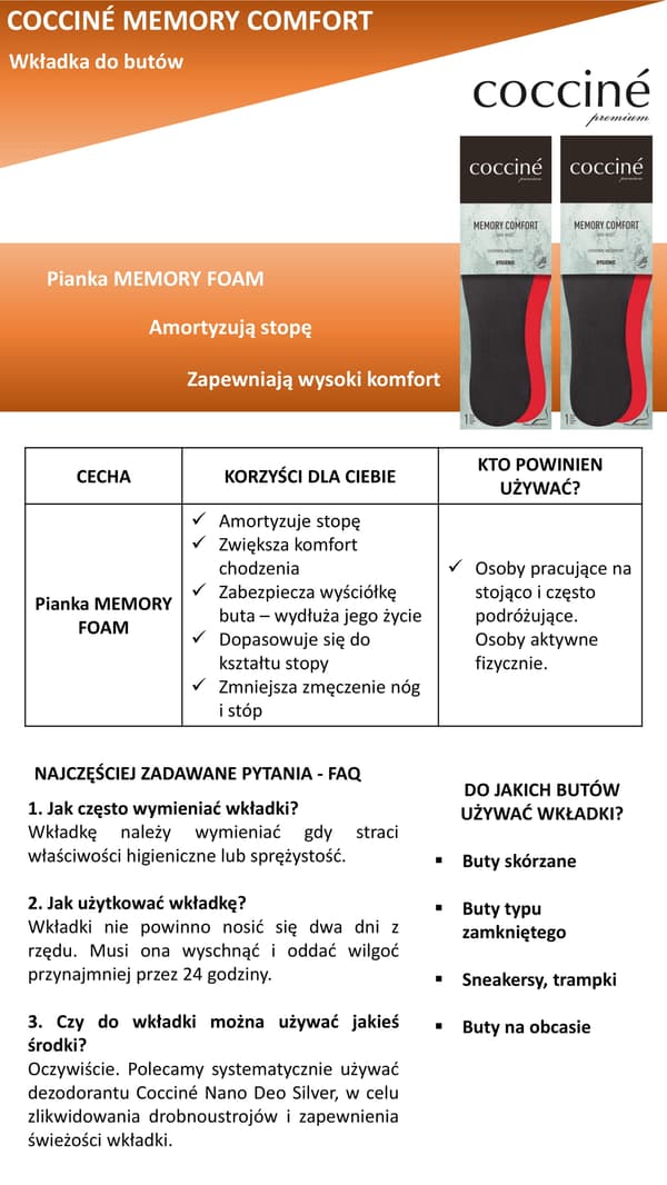 Memory-skumindlæg - COCCINE MEMORY COMFORT 36