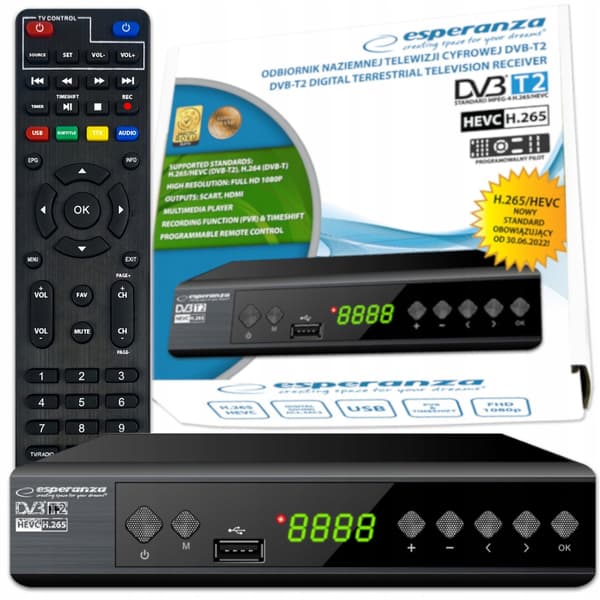 JORDBUNDET TV-TUNER DEKODER DVB-T2 FULL HD HDMI USB