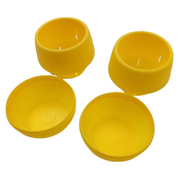 Sæt med 2 mini gule plastik urtepotter