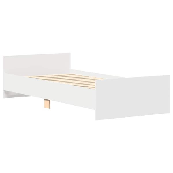 vidaXL Sängram, vit, 100x200 cm, träbaserat material