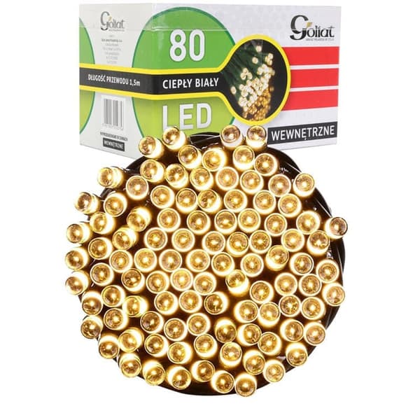 Juletræslys 80 LED RING varm hvid