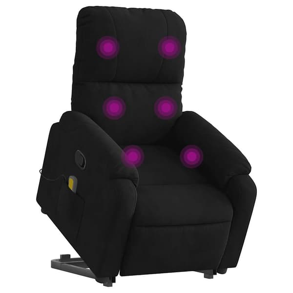 vidaXL Lyftbar massagefåtölj, svart, mikrofiber
