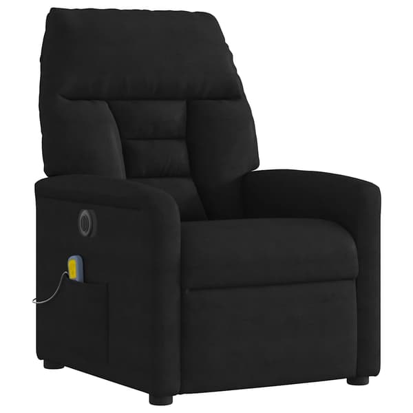 vidaXL elektrisk lænestol med massagefunktion, sort mikrofiber