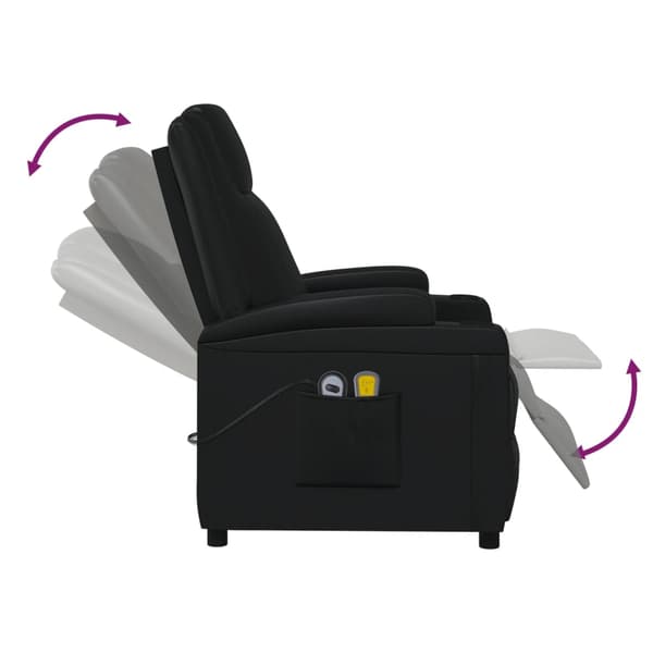 vidaXL elektrisk massagestol sort kunstlæder