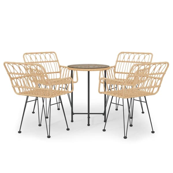 vidaXL havemøbelsæt i 5 dele af polyrattan