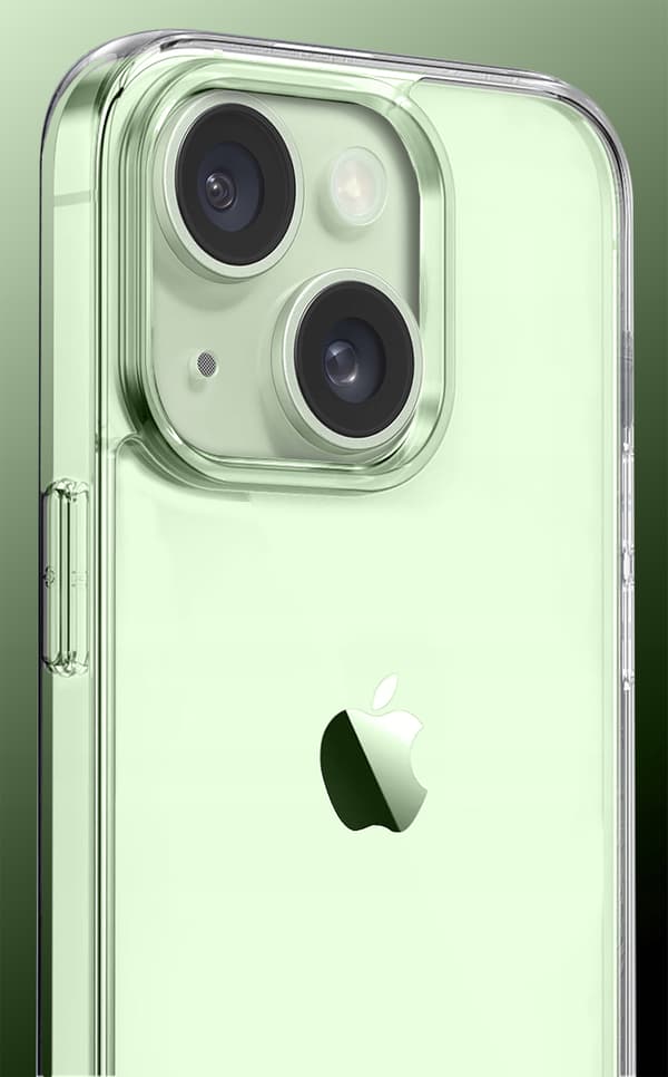 SLIM cover til iPhone 15 CLEAR CASE CLEAR BACK + 9H glas