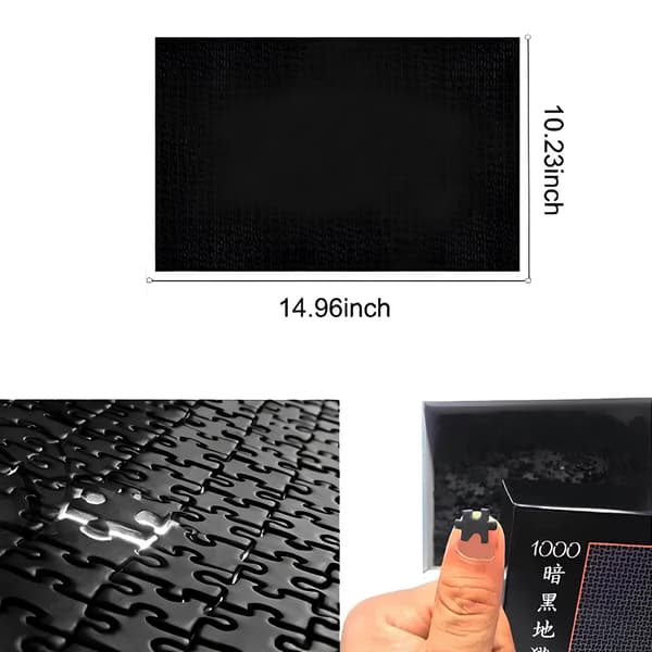 Black Hell Puzzle 1000 Brikker - Helsort Puslespil 38×26 cm