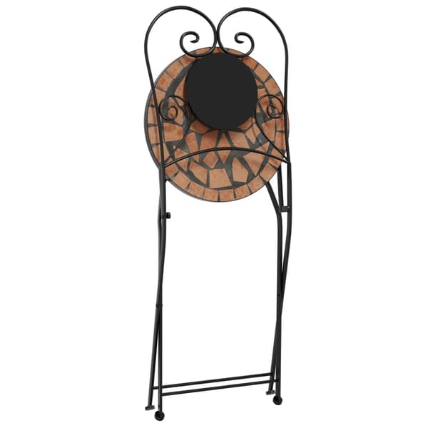 vidaXL foldbare bistrostole, sæt med 2, terrakotta, keramik