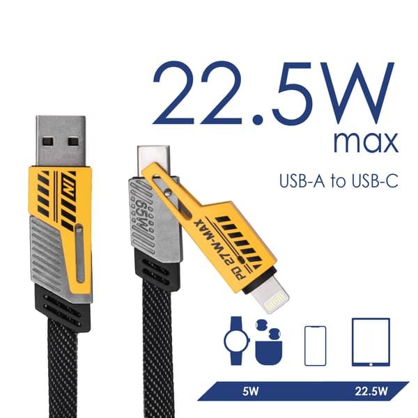 USB A + USB type C / USB type C + Lightning-kabel 1m AK-USB-57 65W