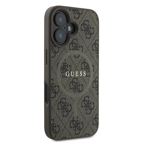 Guess 4G Ring Classic Logo MagSafe-etui til iPhone 16 Plus, brun