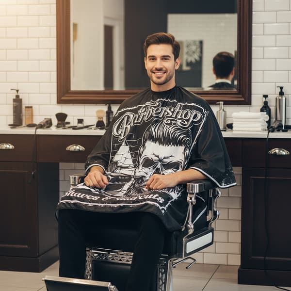 Barbermantel för en stor hårsalong