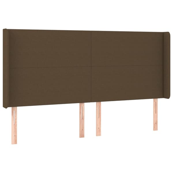 vidaXL vingeformet sengegavl mørkebrun 183x16x118/128 cm stof