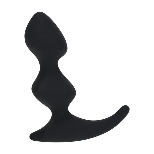 Full Double Ripple Silikon Prostata Massager - Svart
