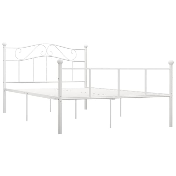 vidaXL Sängram vit metall 160 x 200 cm