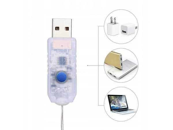 LAMPER LYSGARDIN 300LED LYSGARDIN ICICULE LYS 3x3m USB