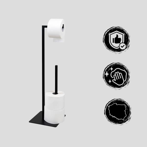 Loft Sort Metal Toiletpapirholder Amilly Sort 17,5x35x60