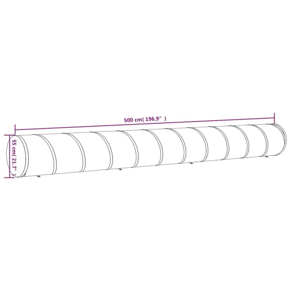 vidaXL Hundtunnel blå Ø 55x500 cm polyester