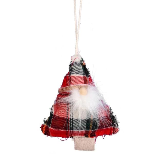 Julepynt stofophæng 12 cm rød