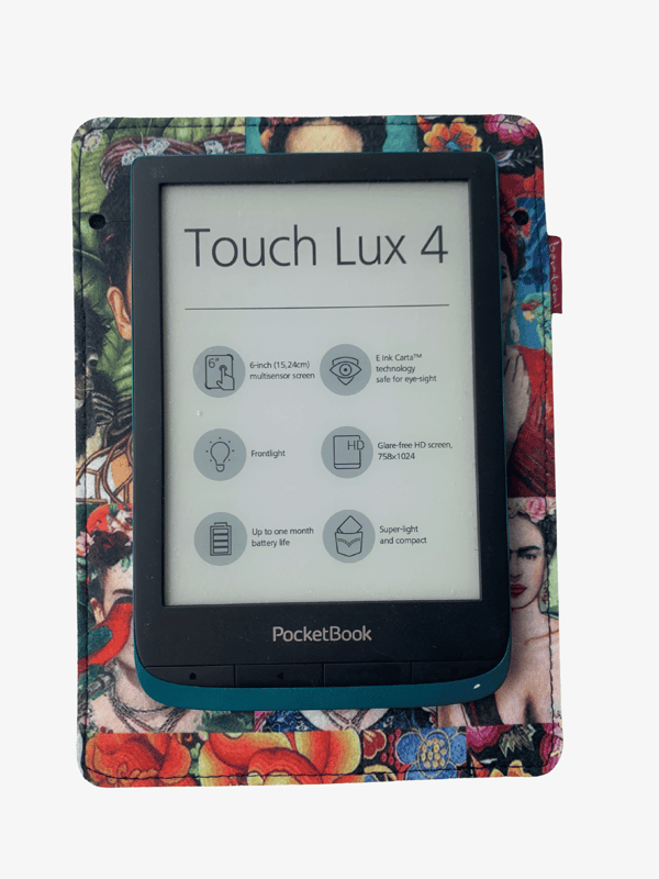 Arco Design 6-7" e-boksfodral - EcoFilc, Modern Frida-tryck, Grå, Passar Kindle / PocketBook