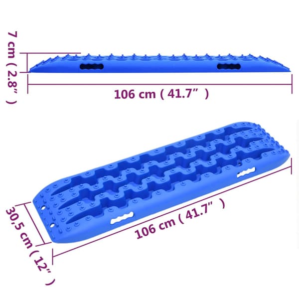 vidaXL Fällor, 2 st, Blå, 106x30,5x7 cm, Nylon