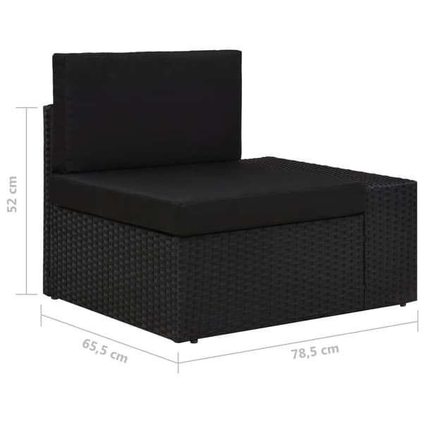 vidaXL 2-sits modulsoffa, PE-rotting, svart