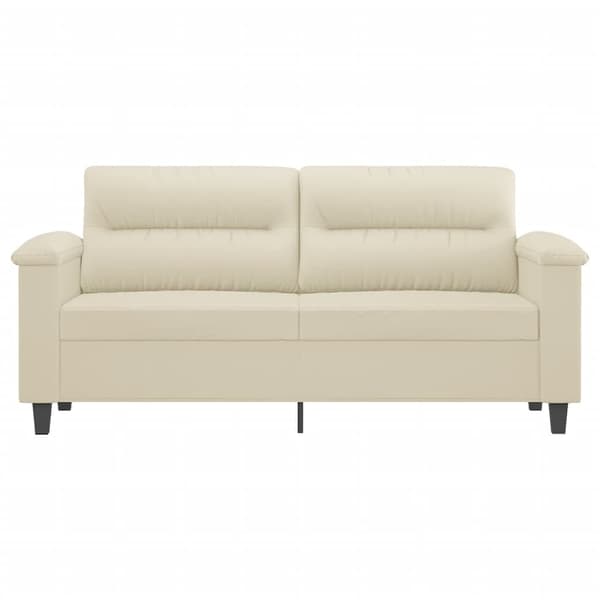 vidaXL 2-sitssoffa, krämfärgad, 140 cm, konstläder
