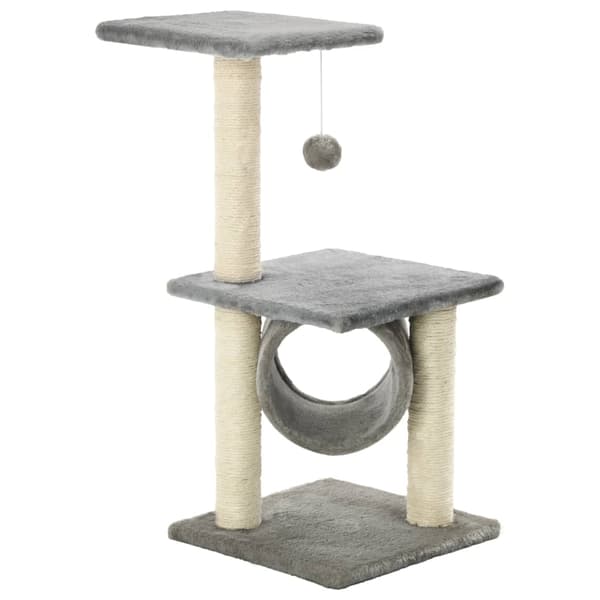vidaXL kradsetræ til katte med sisalstolper 65 cm grå