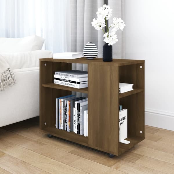 vidaXL sidebord brunt egetræ 70x35x55 cm
