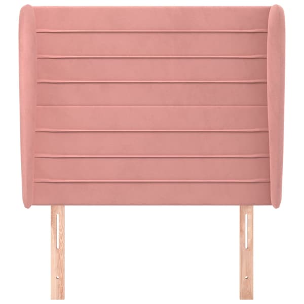 vidaXL Vingad nackstöd rosa 83x23x118/128 cm sammet