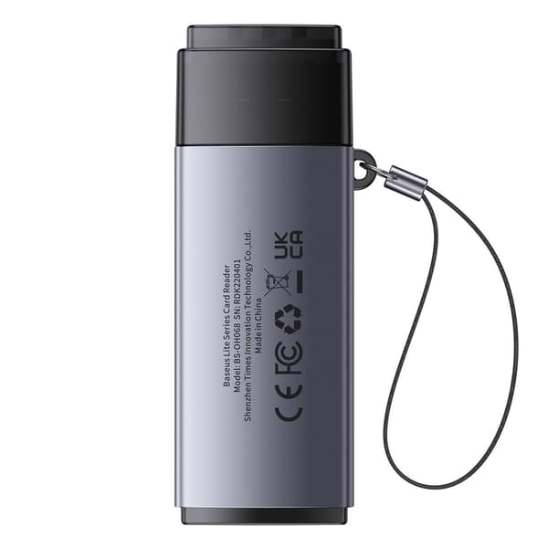 Lite-sarjan USB SD/TF-kortinlukijasovitin harmaa