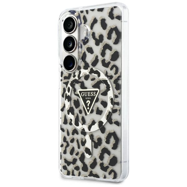 Guess IML Leopard Print Triangle MagSafe-etui til Galaxy S26, sort