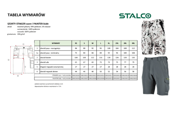 Stalco työhousut Stinger shortsit harmaa XS S090292002