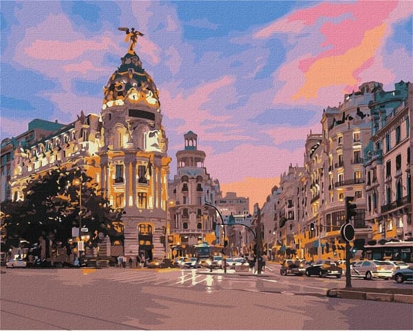 Maleri efter tal - Aften Spanien 40x50
