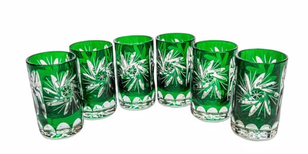 Smaragdkristall vodkaglas 30ml Olive Grinder