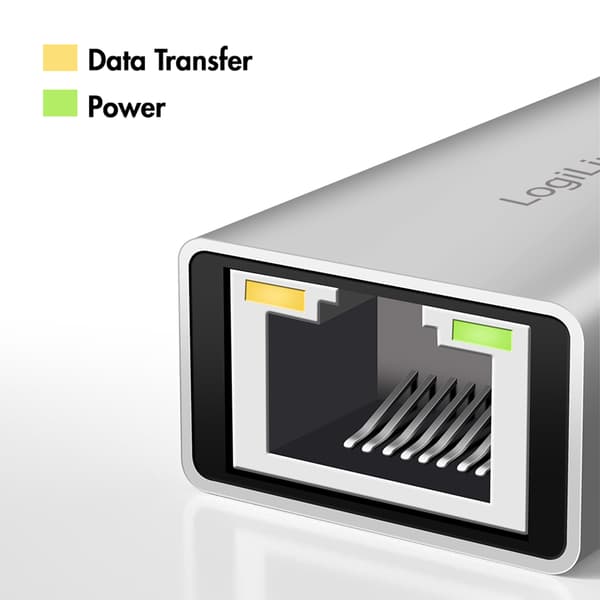 Logilink 2.5G USB-C/A netværksadapter, ideel til pc, Mac, hurtigt internet
