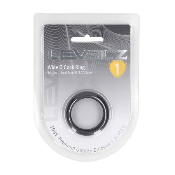 Wide O Silikone Penisring - S - 30mm - Sort