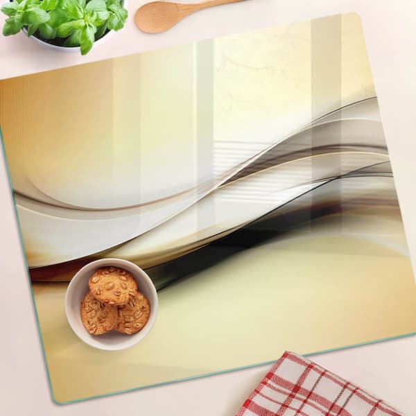 Dekorativ glasplade til servering af snacks abstrakt 60x52 cm