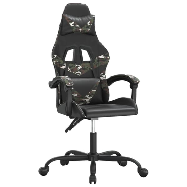 vidaXL gamingstol, sort og camouflage, kunstlæder