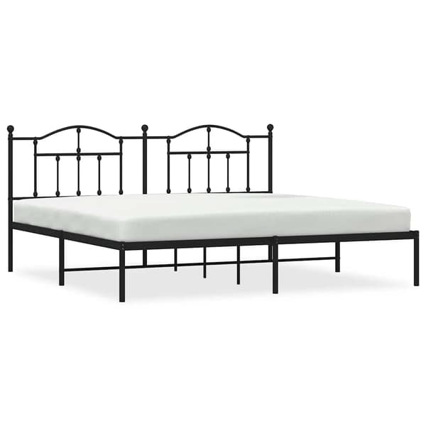 vidaXL metalsengestel med hovedgærde sort 193x203 cm