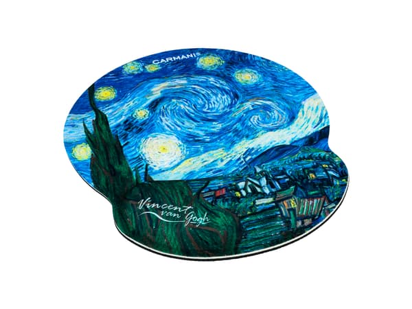 Computermusemåtte med håndledsstøtte - V. van Gogh, Stjernenat (CARMANI)