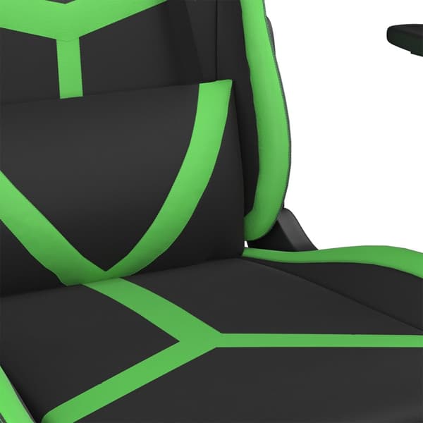 vidaXL gamingstol, sort og grøn, kunstlæder