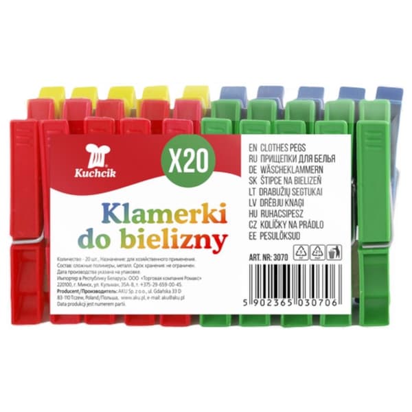 Kuchcik tøjklemmer 20 stk.
