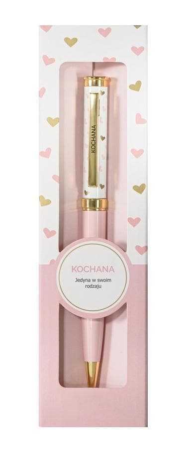 En presentpenna med inskriptionen "Kochana"
